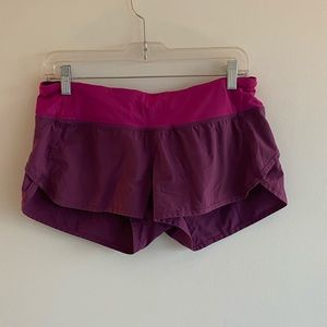 Lululemon *Speed Up 2.5”* shorts, purple size 6